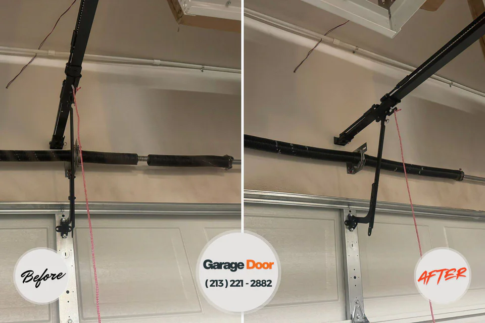 Before and after: garage door repair Sammamish, WA